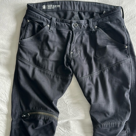 G Star Raw 5620 3d zip knee super slim black size 30x32 - Picture 1 of 5